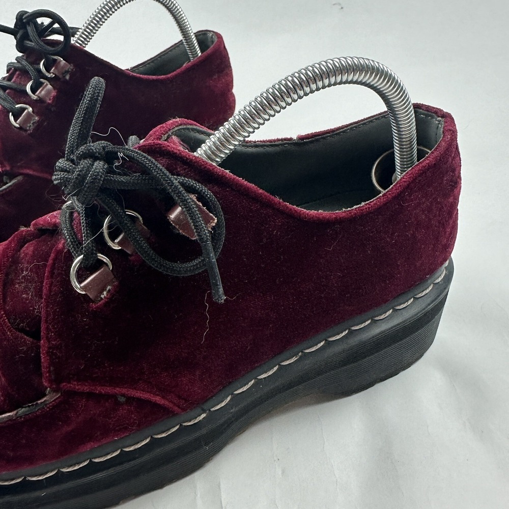 Dr Martens Aggy Creeper 1461 Red‎ Velvet Chunky Platform Boots Agyness Deyn 10 - Picture 5 of 12